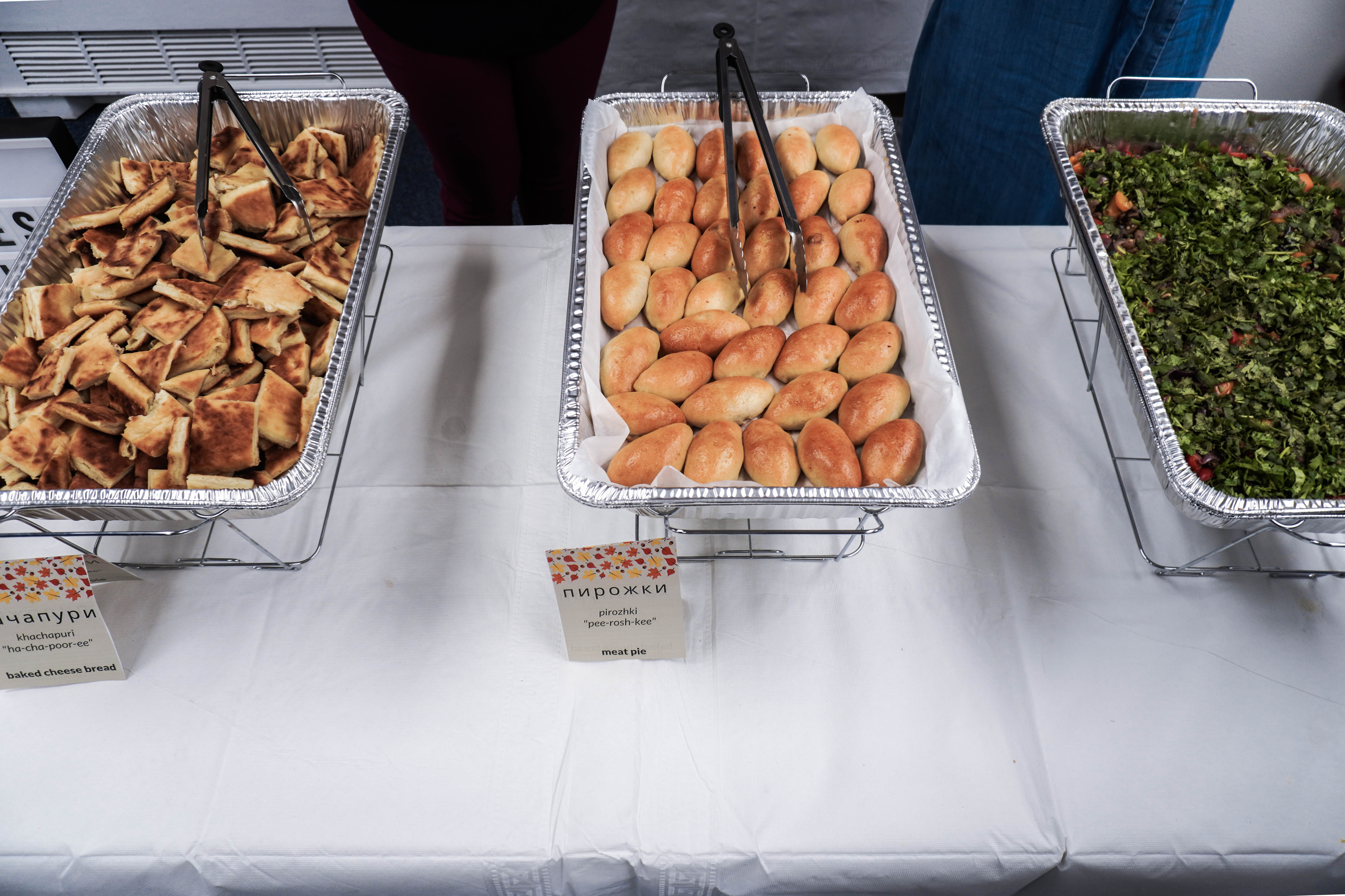 Diplomatic Language Services serves traditional Russian food at the DLS 2019 Harvest Festival