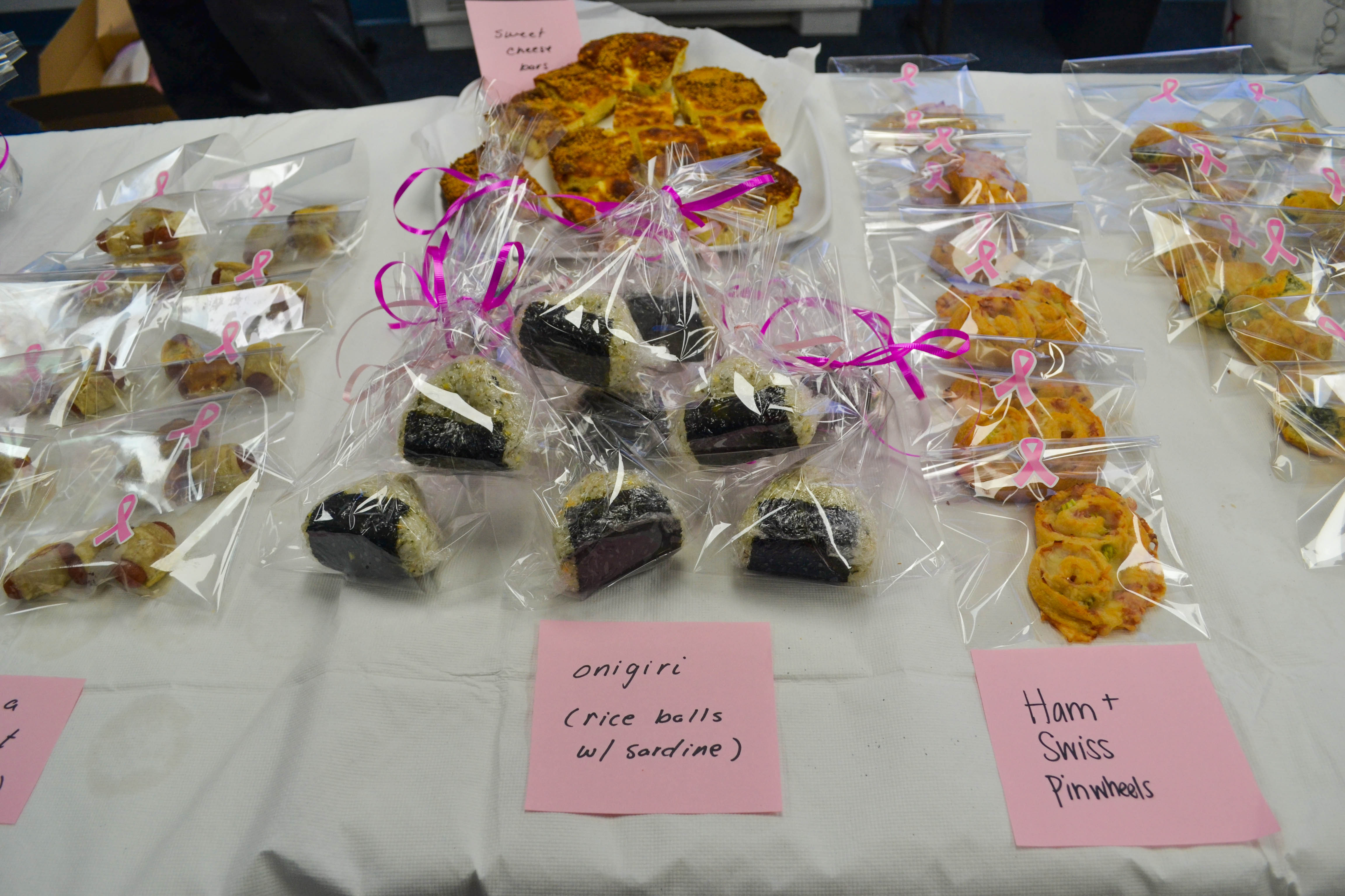 Homemade onigiri offered at DLS Race For The Cure Bake Sale