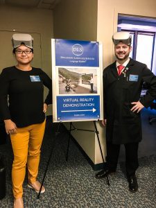 Diplomatic Language Services staff members ready for Virtual Reality demonstration at Open House