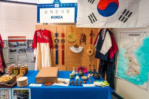 Booth representing Korea's Nam Dae Mun at Diplomatic Language Services Tenth Annual Open House