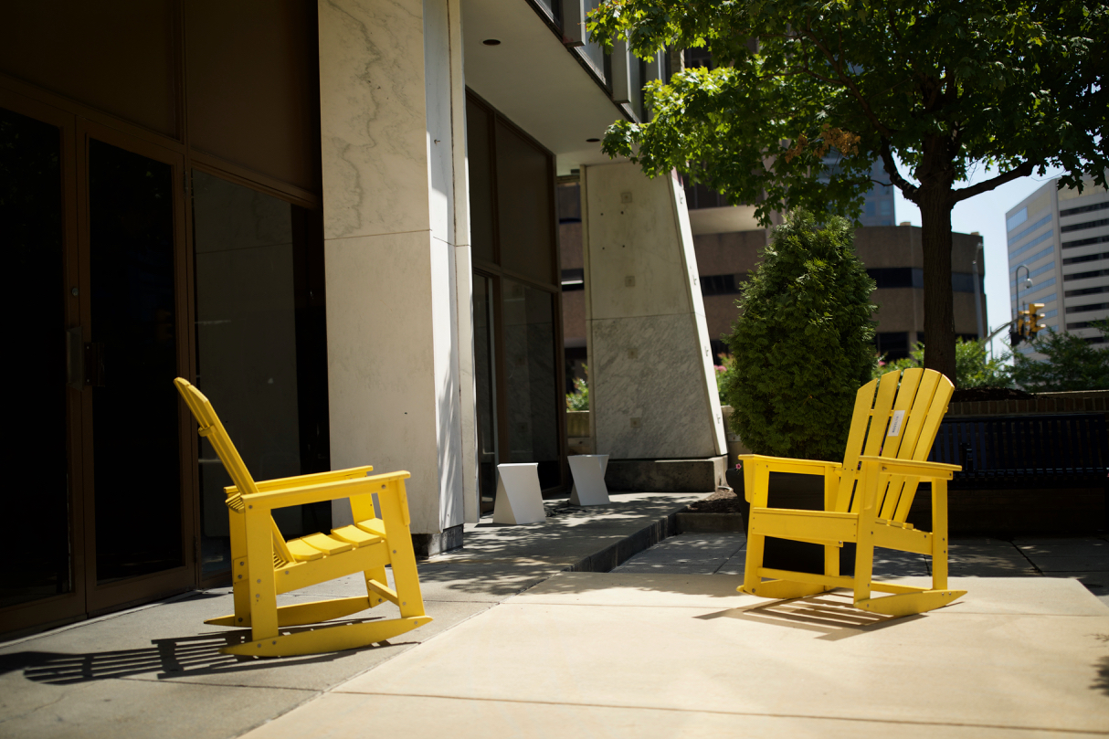 Diplomatic Language Services Arlington location outdoor seating area