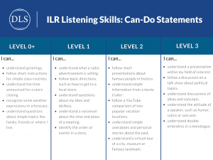 ILR-asteikon kuuntelutaidot: can-do statements